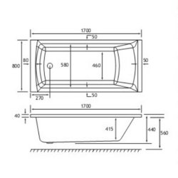 Beaufort Rockall SE 1700 x 800mm 5mm Bath