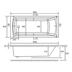 Beaufort Rockall SE 1800 x 800mm 5mm Bath