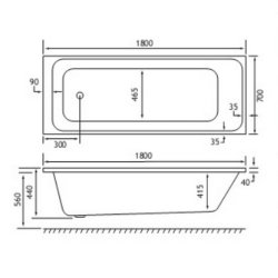 Beaufort Malin SE 1800 x 700mm 5mm Bath