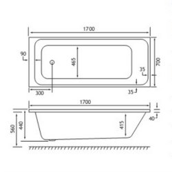 Beaufort? Malin SE 1700 x 700mm Reinforced Bath