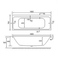 Beaufort Malin DE 1800 x 700mm 5mm Bath