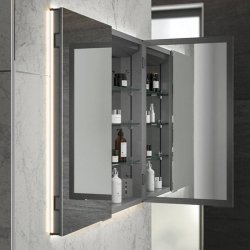 HiB Atrium 50 LED Semi-Recessed Mirror Cabinet