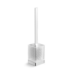 HiB Atto Chrome Floor Standing Toilet Brush and Holder