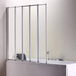 Beaufort Volente Silver 5 Fold 1250mm Bath Screen