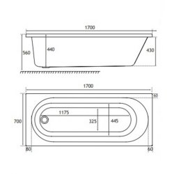 Beaufort Biscay SE 1700 x 700mm 5mm Bath