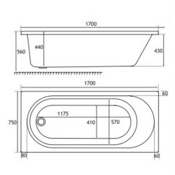 Beaufort Biscay SE 1700 x 750mm 5mm Bath