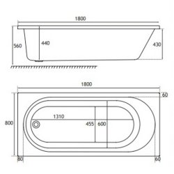 Beaufort Biscay SE 1800 x 800mm 5mm Bath