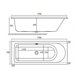 Beaufort Biscay SB RH 1700 x 700mm 5mm Bath