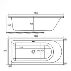 Beaufort? Biscay SB RH 1800 x 800mm Reinforced Bath