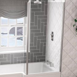 Beaufort Quantum Silver 1400mm Bath Screen