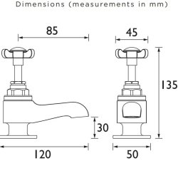 Bristan 1901 Chrome Basin Taps