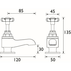 Bristan 1901 Chrome Bath Taps