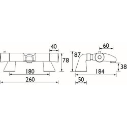 Bristan Artisan Chrome Thermostatic Bath Filler