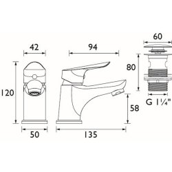 Bristan Aster Chrome Basin Mixer With Waste