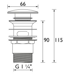 Bristan Chrome Basin Slotted Click Waste