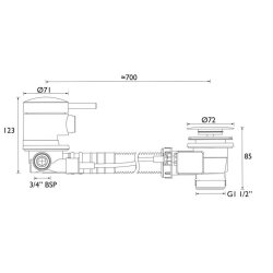 Bristan Chrome Bath Filler with Pop Up Waste and Overflow