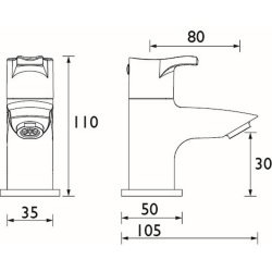 Bristan Capri Chrome Basin Taps