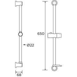 Bristan Riser Rail with Fixed Position Brackets