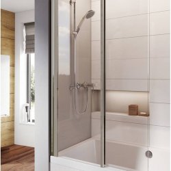 Roman Haven8 Silver 910 x 1500mm Inward Folding Bath Screen