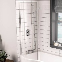 Beaufort Silver C Shape Bath Screen 