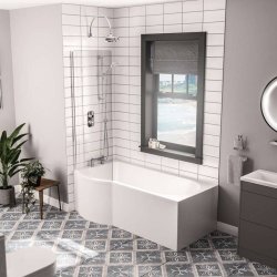 Beaufort Portland 1600 x 850mm LH P Shaped Reinforced Bath