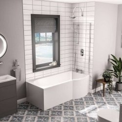 Beaufort Portland 1700 x 850mm RH P Shaped 5mm Bath