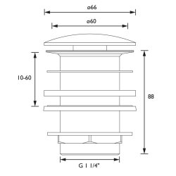 Bristan Gold Round Basin Unslotted Clicker Waste