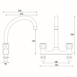 Bristan Club Deck Sink Mixer