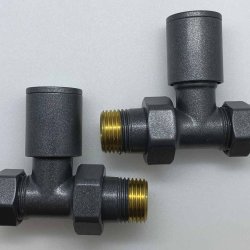 Redroom Anthracite 15mm Straight Round Valve Pack 