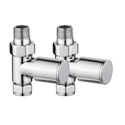 Redroom Chrome 15mm Straight Round Valve Pack 