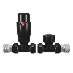 Redroom Black Angled Thermostatic Valve Pack