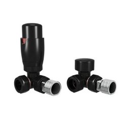 Redroom Black Corner Thermostatic Valve Pack