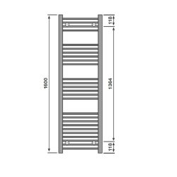 Redroom Elan Straight White 1600 x 500mm Towel Radiator