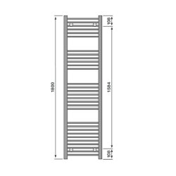 Redroom Elan Straight Chrome 1800 x 300mm Towel Radiator