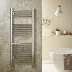 Redroom Elan Straight Chrome 600 x 400mm Towel Radiator