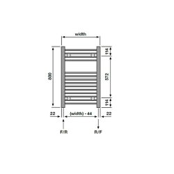 Redroom Elan Curved White 800 x 600mm Towel Radiator