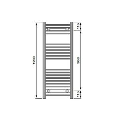 Redroom Elan Curved White 1200 x 500mm Towel Radiator