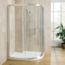 MX Ducostone 1200 x 900 LH Offset Quadrant Low Profile Shower Tray with Waste