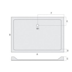 MX Ducostone 1100 x 700 Low Profile Rectangular Shower Tray with Waste