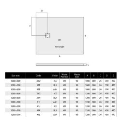 MX Minerals 1700 x 900mm Ice White Slate Effect Rectangular Shower Tray