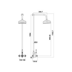 Scudo Traditional Chrome Rigid Riser Shower with Fixed Head