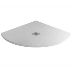 MX Minerals 800 x 800mm Ice White Slate Effect Quadrant Shower Tray