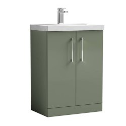 Nuie Arno Green 600mm Floor Standing 2 Door Vanity Unit