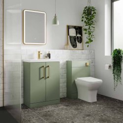 Nuie Arno Green 600mm Floor Standing 2 Door Vanity Unit