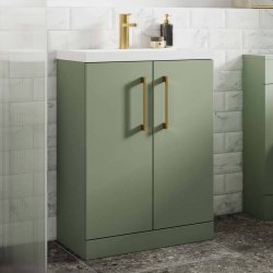 Nuie Arno Green 600mm Floor Standing 2 Door Vanity Unit