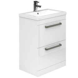 Essential Nevada White 600mm FS Washbasin Unit