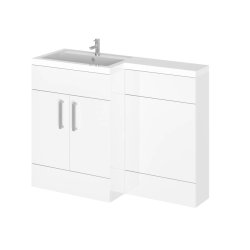 Essential Nevada White LH L Shape Washbasin Unit