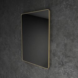 HiB Trim Curve 40 Brushed Brass Mirror