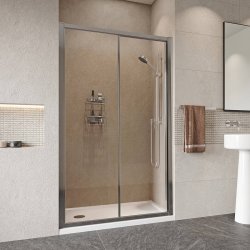 Roman Haven Framed 1000mm Sliding Shower Door Alcove Door Open