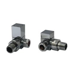 Essential Chrome 15mm Square Corner Valve Pair